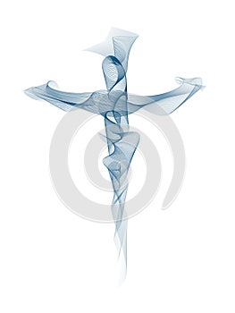 Abstract Christian cross isolated. Blend effect s. Religious sign