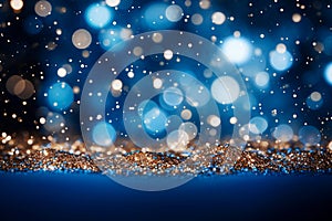 abstract christmas background with bokeh defocused lights and stars