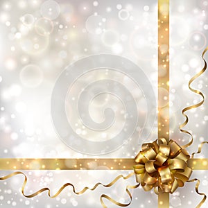 Abstract Christmas background with golden bow