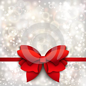 Abstract Christmas background with red bow