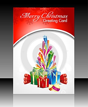 Abstract christmas flayer card with explode stars