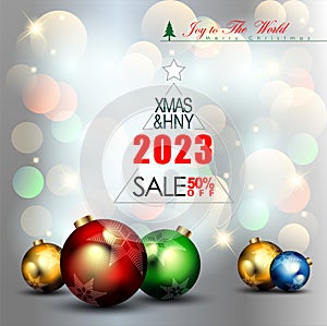 Abstract of Christmas Happy New Year Grand Sale