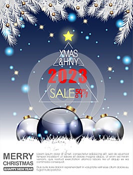 Abstract of Christmas Happy New Year Grand Sale