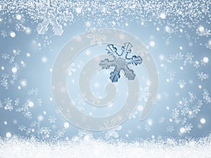 Abstract Christmas holiday snow background. Winter landscape with falling snowflakes
