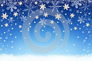 Abstract Christmas holiday snow background. Winter snowflakes backdrop