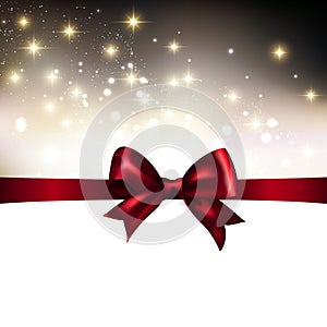 Abstract Christmas light background with ribbon