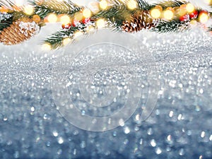 Abstract christmas lights garland blurs background shiny bokeh