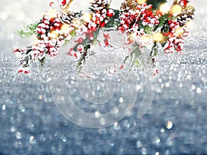 Abstract christmas lights garland blurs background shiny bokeh