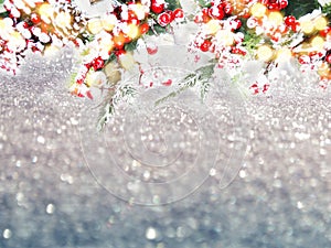 Abstract christmas lights garland blurs background shiny bokeh