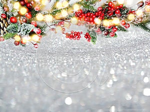 Abstract christmas lights garland blurs background shiny bokeh