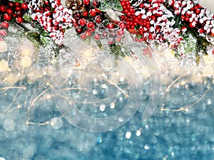 Abstract christmas lights garland blurs background shiny bokeh