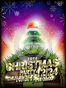 Abstract Christmas music party poster