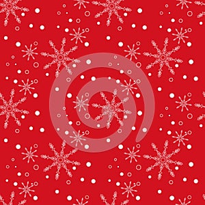 Abstract Christmas and New Year Seamless Pattern on red Background. Vector Illustration EPS10