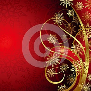 Abstract Christmas Red and Gold Background