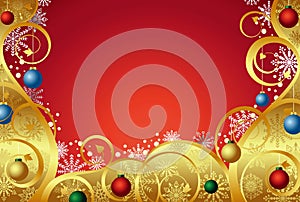 Abstract Christmas Red Gold Background