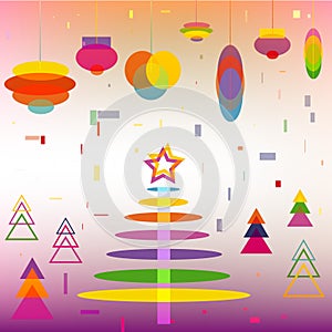 Abstract Christmas Tree with Decoration Balls toys