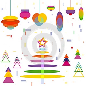 Abstract Christmas Tree with Decoration Balls toys