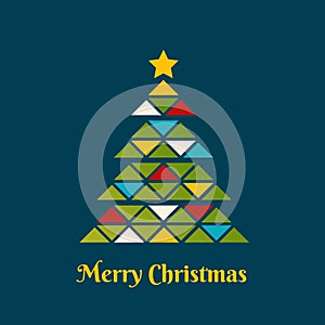 Abstract Christmas tree formed by triangles.