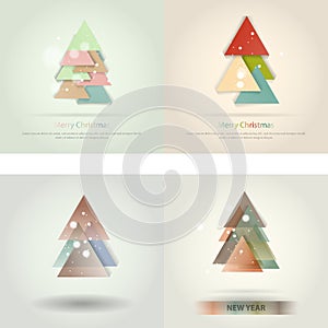 Abstract christmas tree icon or logo concept.