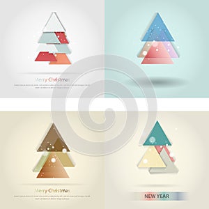 Abstract christmas tree icon or logo concept.