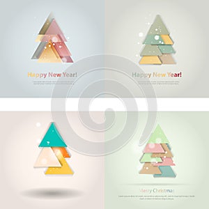 Abstract christmas tree icon or logo concept.