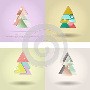 Abstract christmas tree icon or logo concept.