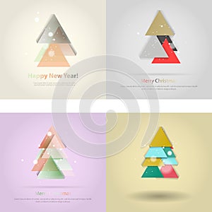 Abstract christmas tree icon or logo concept.