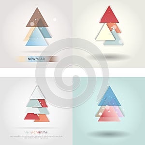 Abstract christmas tree icon or logo concept.