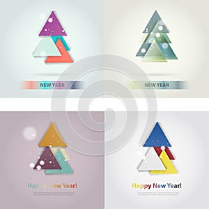 Abstract christmas tree icon or logo concept.