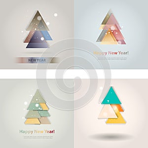 Abstract christmas tree icon or logo concept.