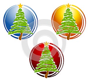 Abstract Christmas Tree Icons