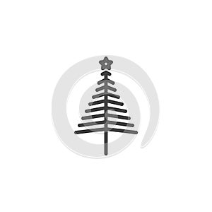 Abstract christmas tree line icon