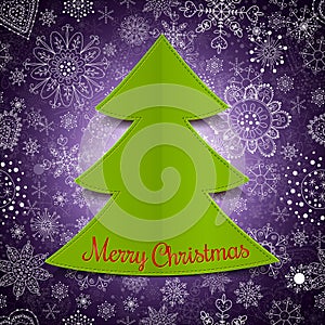 Abstract christmas tree and violet background