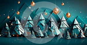 Abstract Christmas trees, Christmas background - AI generated image