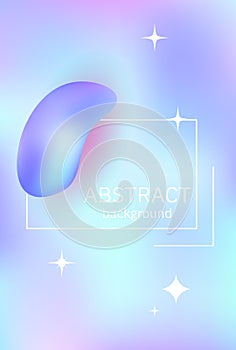 Abstract chrome bubble fluid y2k gradient background vector. holo trendy vector illustration poster colorful geometric