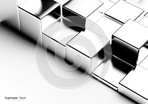 Abstract chrome cubes background