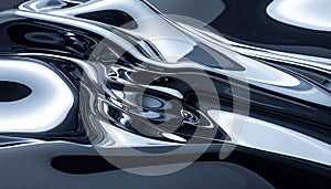 Abstract Chrome Waves - A Mesmerizing Metallic Surface