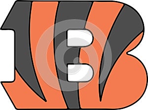 Abstract Cincinnati Bengals logo design on white