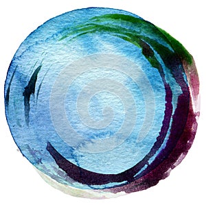 Abstract circle acrylic and watercolor background.