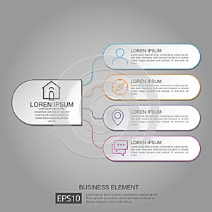 abstract circle bar element for business concept infographic. Template for workflow layout, cycling diagram, graph, presentation,