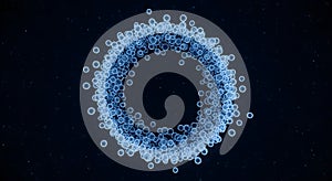 Abstract Circle of Blue Bubbles