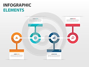 Abstract circle business timeline Infographics elements, presentation template flat design vector illustration for web design