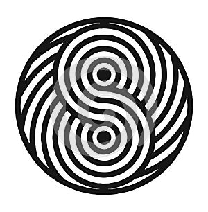 Abstract circle consisting of lines in the shape of a figure eight