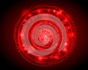 Abstract Circle digital technology background with back space, futuristic structure elements concept background design. digital bu