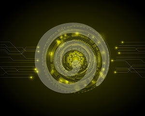 Abstract Circle digital technology background with back space, futuristic structure elements concept background design. digital bu