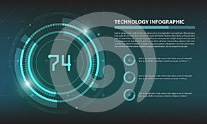 Abstract Circle digital technology infographic, futuristic structure elements concept background