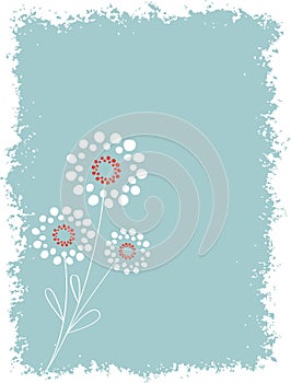 Abstract Circle Floral with Grunge Background