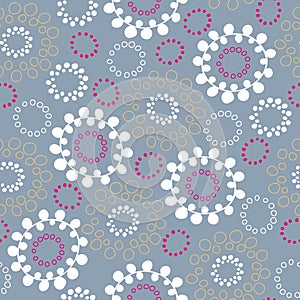 Abstract Circle Floral Seamless Pattern