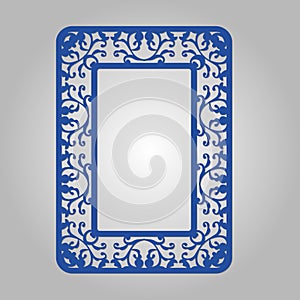 Abstract circle frame with swirls, ornament, vintage . May be used for lasercutting.