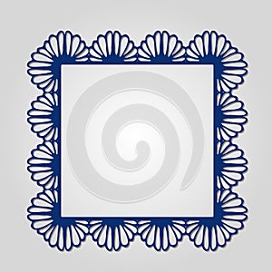 Abstract circle frame with swirls, ornament, vintage . May be used for lasercutting.